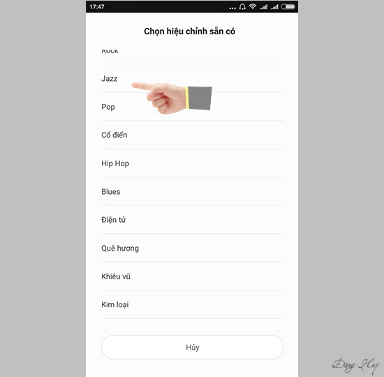 Bước 5: Chọn hiệu ứng âm thanh.