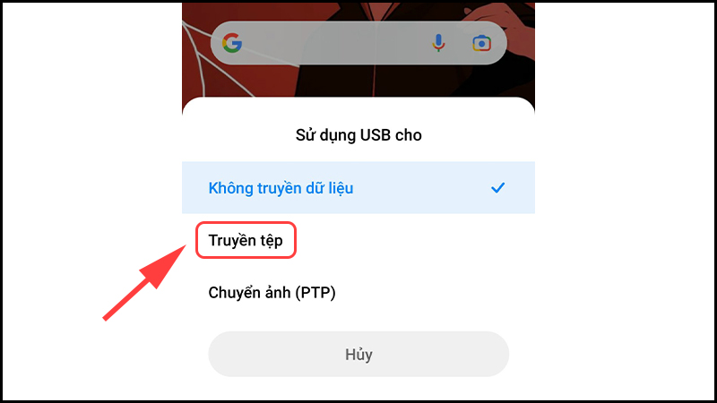 Chọn Truyền tệp