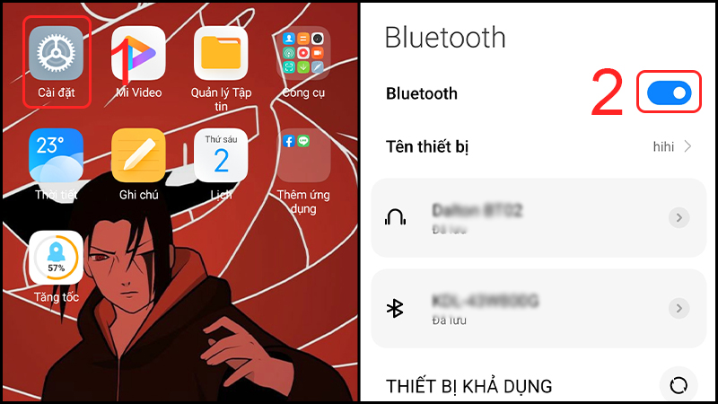 Bật Bluetooth