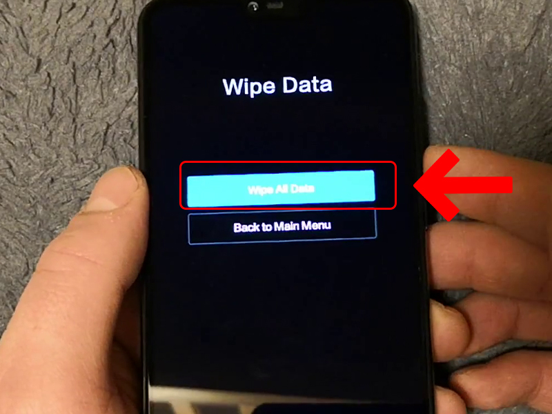 Chọn Wipe All Data
