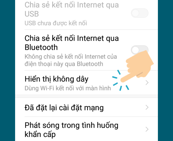 Vào Hiển thị không dây