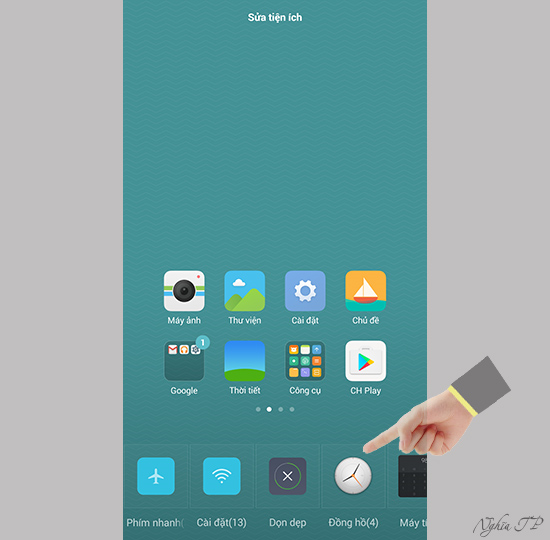 Chọn tiện ích mà bạn muốn đưa ra màn hình