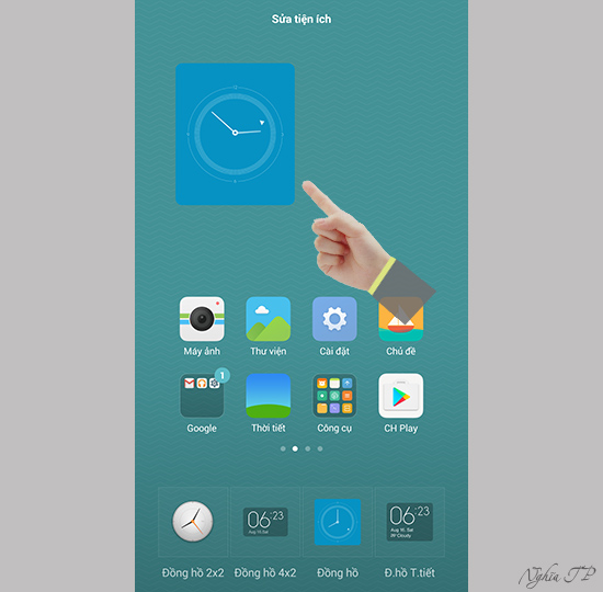 Tiện ích đã được đưa ra màn hình