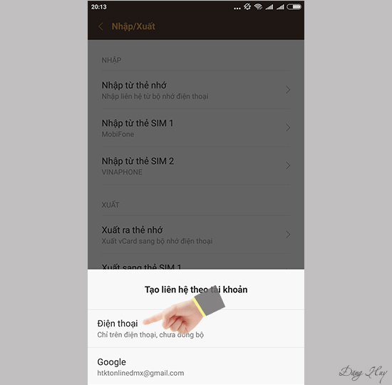 Bước 4: Chọn Điện thoại