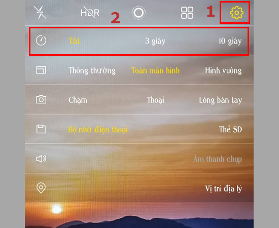 Bạn có thể dễ dàng tìm kiếm phần cài đặt chế độ chụp trong các smartphone hiện nay.