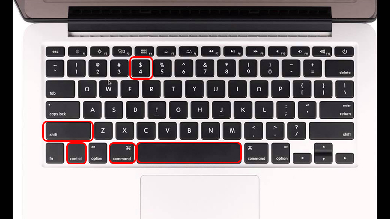 Bấm tổ hợp phím Command + Shift + Control + 4 + Space Bar