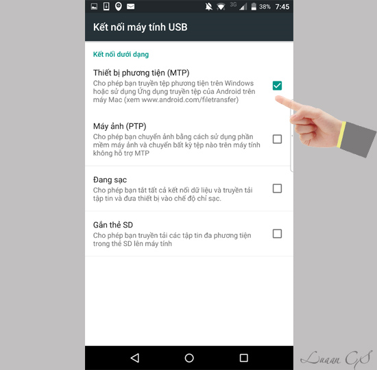Chọn thiết bị phương tiện