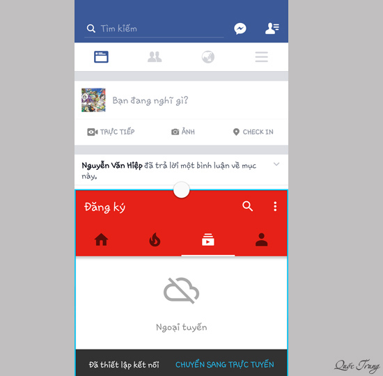 Chế độ Multi Window được kích hoạt thành công