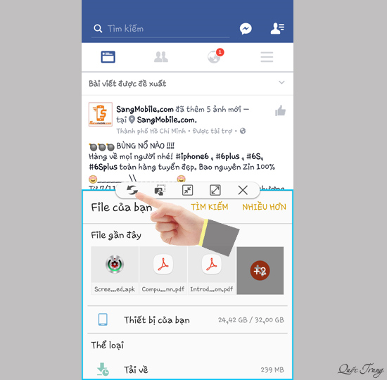 Chọn vào phím hai mũi tên để thay đổi vị trí hai cửa sổ hiện tại