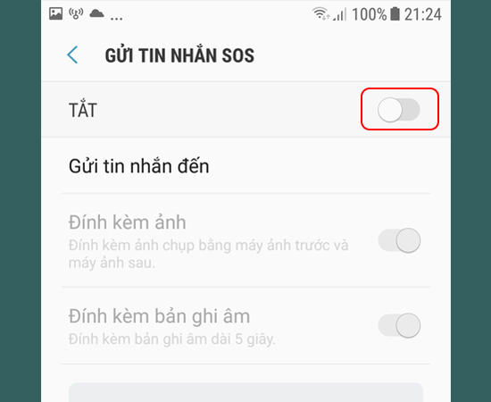 Bước 3: Chọn v&agrave;o c&ocirc;ng tắc để Bật.