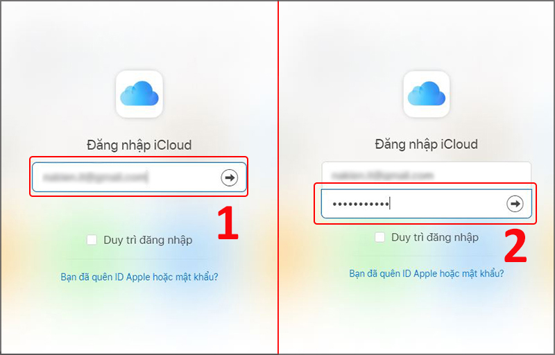 Truy cập vào tài khoản iCloud của bạn