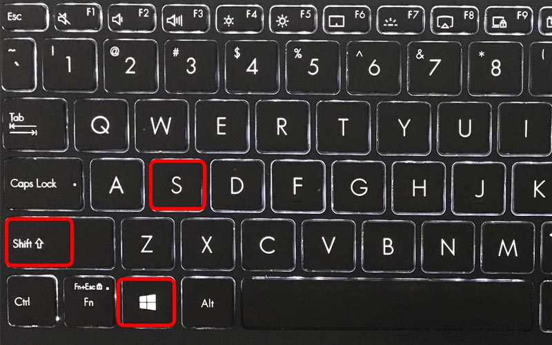 Nhấn tổ hợp phím Windows + Shift + S