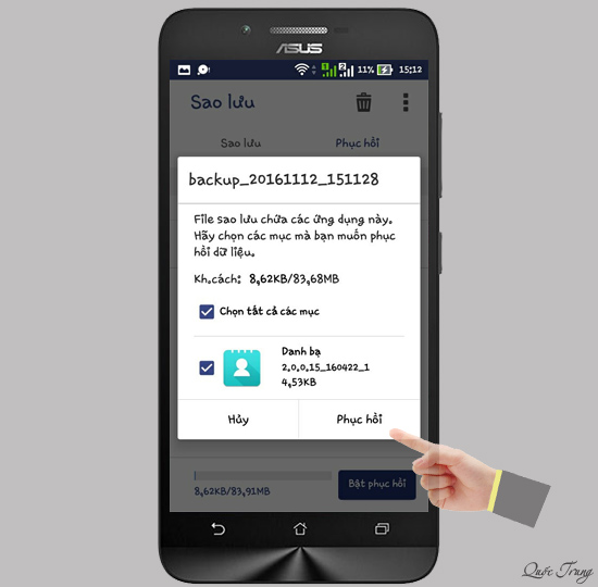 Chọn Phục hồi