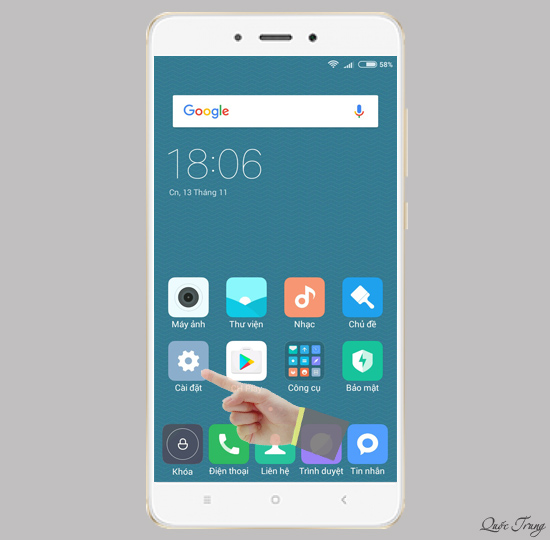 Mở C&agrave;i đặt