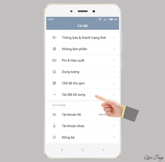 Chọn C&agrave;i đặt bổ sung