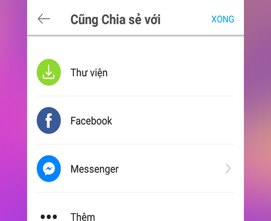 Chọn Phương Thức Muốn Chia Sẻ