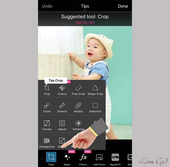 Cắt ảnh, k&eacute;o d&agrave;i ảnh, v&agrave; nhiều thao t&aacute;c kh&aacute;c
