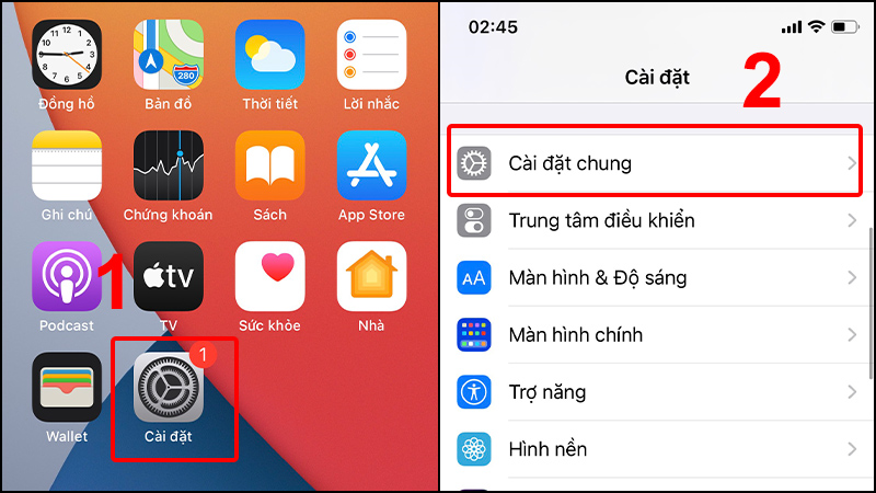 V&agrave;o C&agrave;i đặt v&agrave; chọn C&agrave;i đặt chung