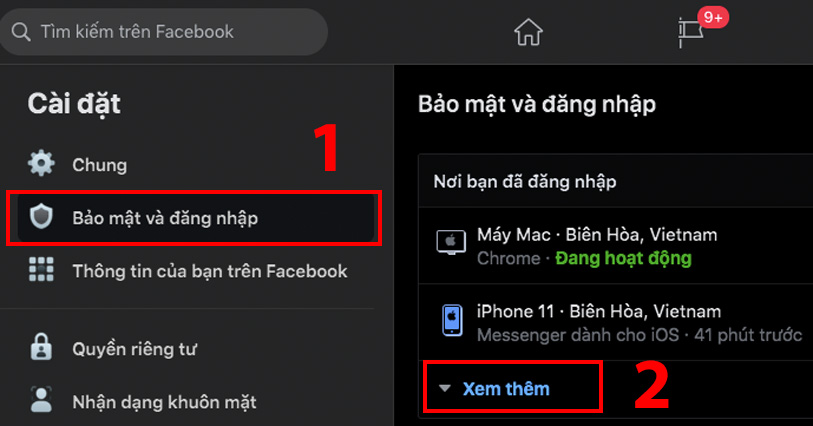 Nhấn chọn Xem thêm