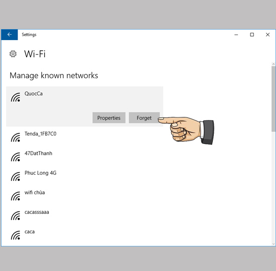 Cách xóa Wifi đã lưu trên Windows 10