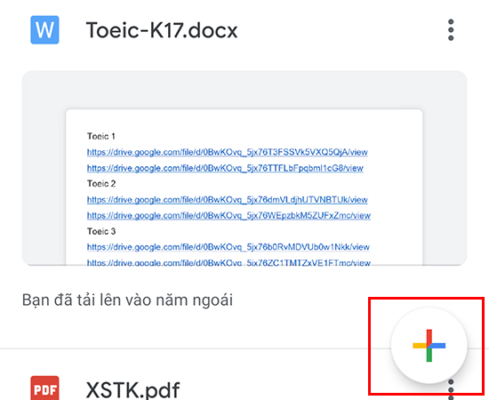 Bước 2: Chọn dấu cộng (+) ở góc phải dưới màn hình.