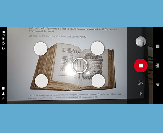 Bước 3: Dịch chuyển camera lần lượt đến 4 chấm tròn để quét và quét hết cả 4 chấm.