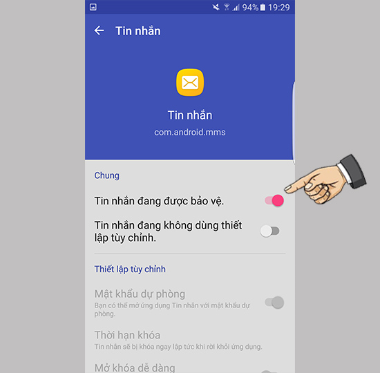 Bật t&iacute;nh năng bảo vệ