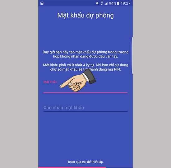 Thiết lập mật khẩu dự ph&ograve;ng