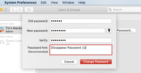 Hướng dẫn Cách đổi mật khẩu máy tính Macbook Air đơn giản và nhanh chóng