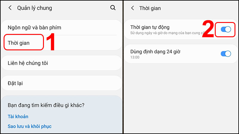 Gạt nút Thời gian tự động