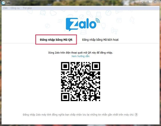 Đăng nhập Zalo trên máy tính bằng cách sử dụng mã QR ...