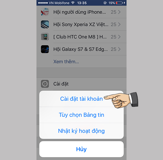 Cài đặt tài khoản