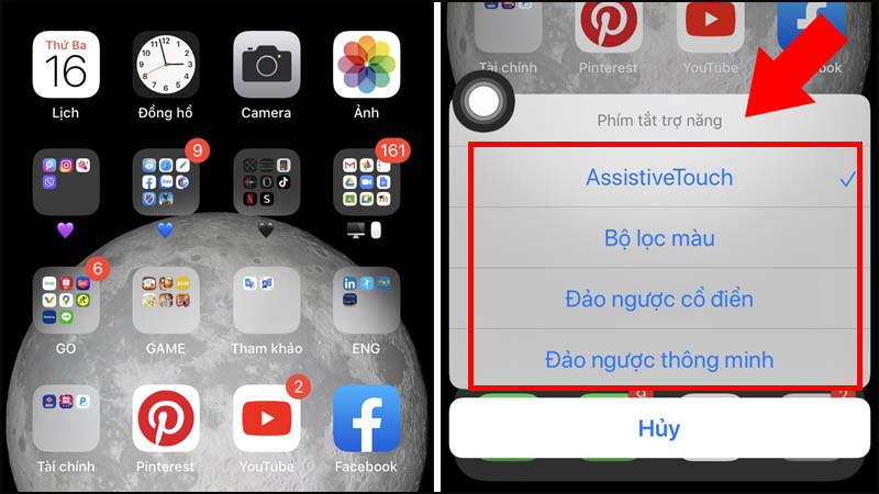 Sau khi thực hiện xong bạn thoát ra màn hình chính > Nhấn nút nguồn 3 lần liên tục để bật AssistiveTouch.