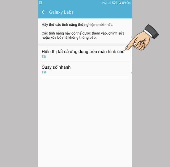 Hiển thị tất cả ứng dụng tr&ecirc;n m&agrave;n h&igrave;nh chờ