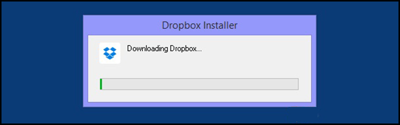 Dropbox đang cài đặt