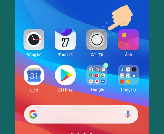 Bước 1: Đầu tiên chọn Cài đặt.