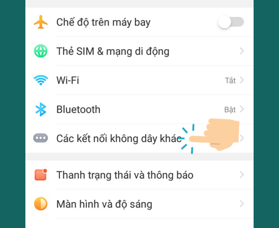 Bước 2: Tiếp theo chọn Kết nối không dây khác.