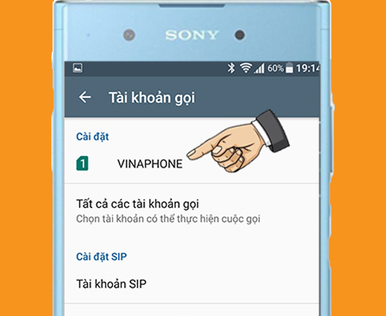 Bước 3: Chọn v&agrave;o Sim muốn thiết lập.