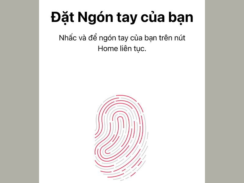 Chạm ngón tay vào phím Home