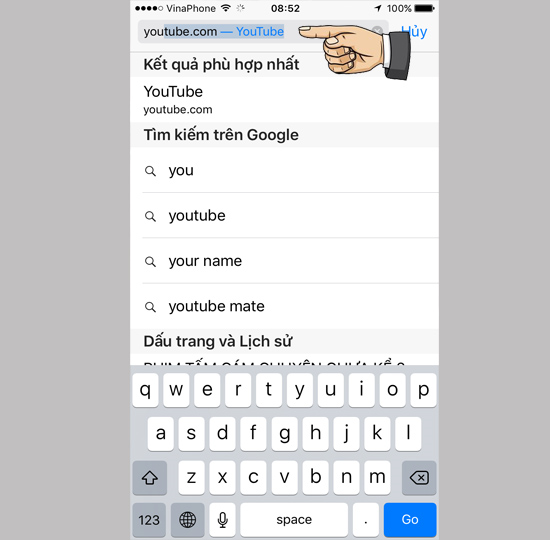 Vào youtube