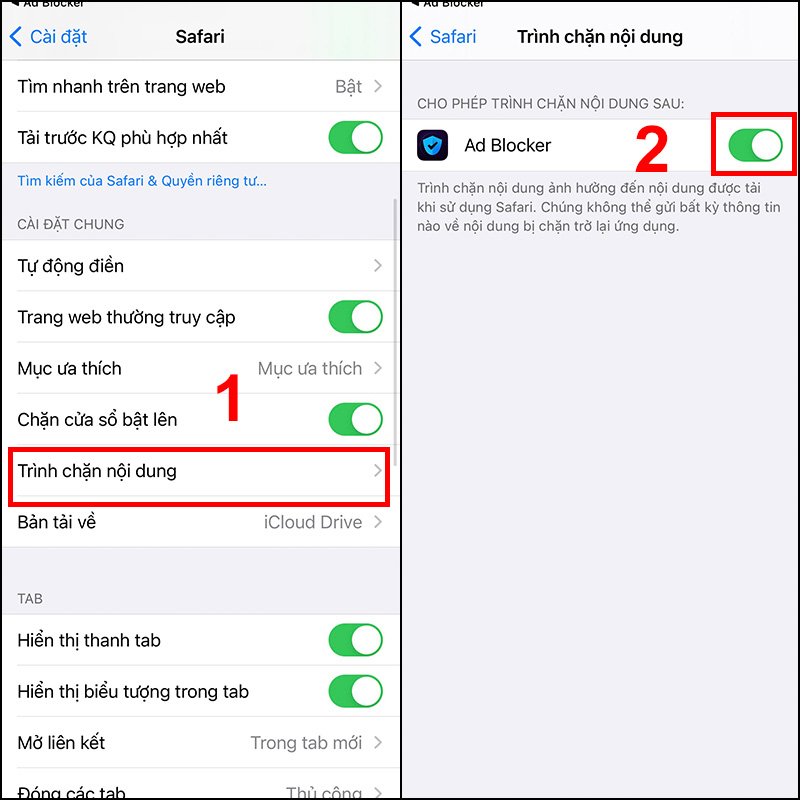chặn quảng cáo trên iPhone, iPad 