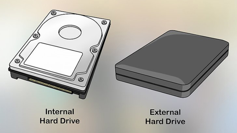 HDD gồm có hai loại là HDD Internal và HDD External