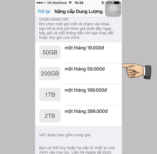 iCloud thì chỉ còn 19.000 đồng cho 50GB