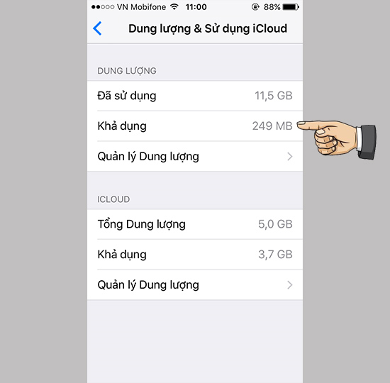 Kiểm tra bộ nhớ khả dụng