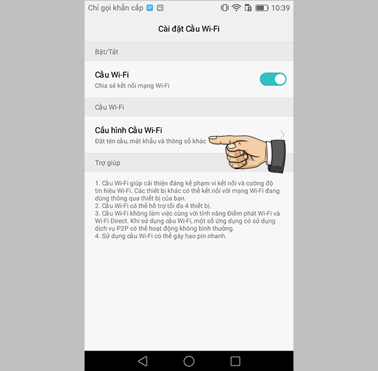 Cấu hình trạm phát wifi, bạn chọn vào mục 