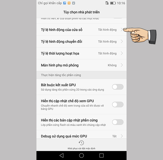Tỷ lệ hình động của cửa sổ.
