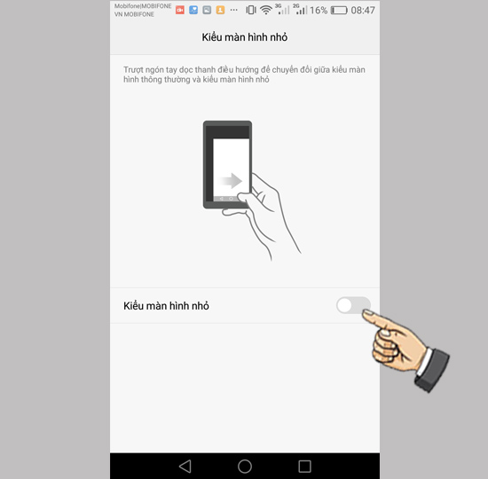 Bật kiểu m&agrave;n h&igrave;nh nhỏ