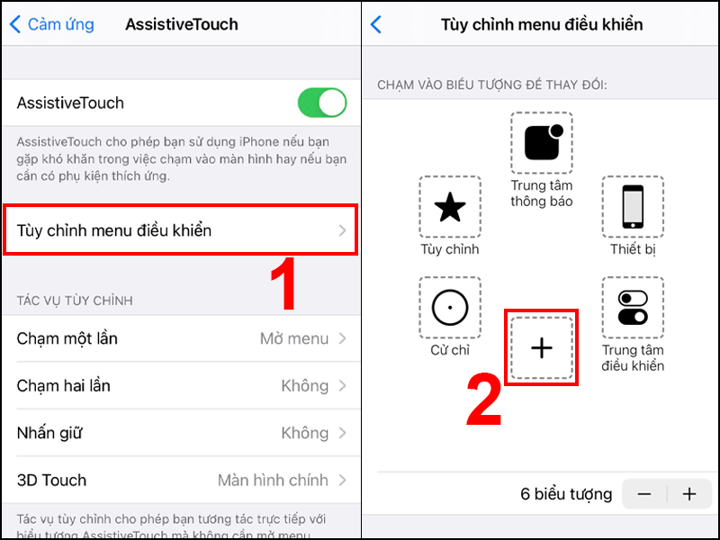 Nhấn v&agrave;o dấu cộng để th&ecirc;m t&ugrave;y chọn 