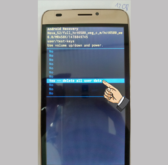 Bước 3: Chọn Yes--delete all user data