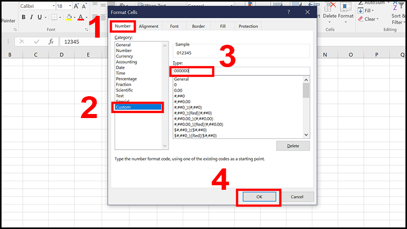 Sử dụng Custom Format trong Format Cells